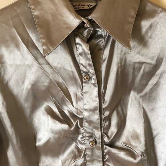 Silver Satin Shirt - Picture 5 of 9